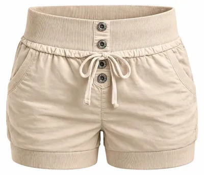 Productafbeelding van DANAEST Damen shorts, hotpants, korte, luchtige broek met zakken, maat XL, beige