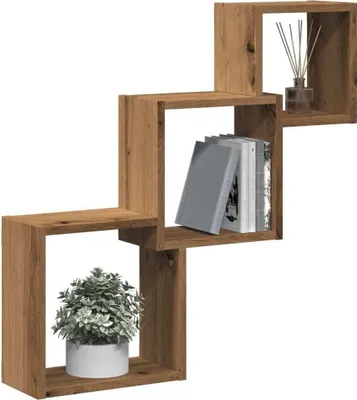 Productafbeelding van Maison Exclusive - Wandplanken van ambachtelijk eikenhout, 68x15x68 cm, houtvezel