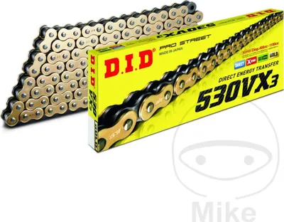 Immagine prodotto di Catena trasmissione aperta DID oro 96 maglie 530 chiusura con rivetto per Honda