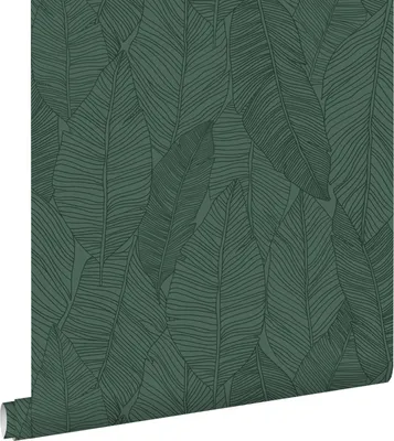 Immagine prodotto di ESTAhome carta da parati foglie disegnate verde scuro 53 cm x 10.05 m