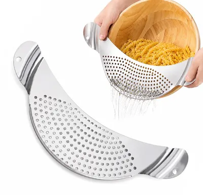 Abgießhilfe für Töpfe, Edelstahl, bis Ø 26 cm, Pastasieb