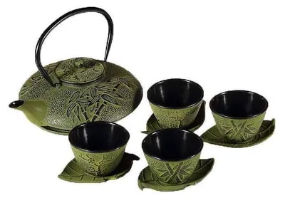 Gusseisen-Theeset, 1 Kanne 800 ml, 4 Tassen, Filter