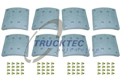 Produktbild von TRUCKTEC AUTOMOTIVE Bremsbelagsatz Trommelbremse 01.35.005 Hinten Vorne passend für MERCEDES-BENZ AXOR 17mm