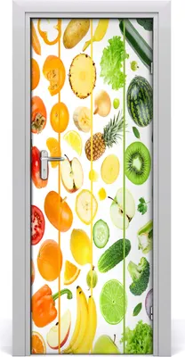 Produktbild von Tulup Türaufkleber 75x205 cm Dekorative Aufkleber Selbstklebend Wasserdichte Tapete Abnehmbar Schlafzimmer Wohnzimmer Wohnkultur - Früchte und Gemüse