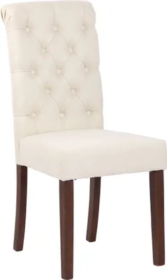 Produktbild von TPFLiving Esszimmerstuhl Lisbon Stoff Gestell Kautschukholz braun creme