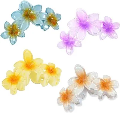 Image de Barrettes pour filles et femmes, lot de 4, en plastique, coiffure d'été