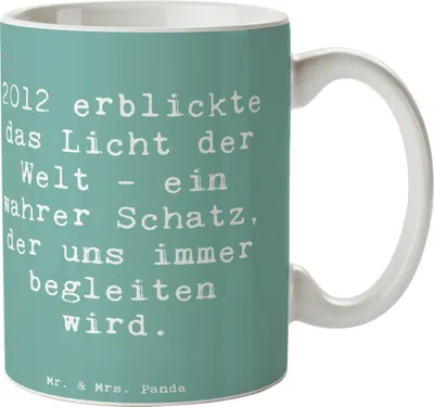 Produktbild von Mr. & Mrs. Panda Pott Spruch 2012 Geburtstag - Meeresbrise - Geschenk, Geburtstagsgeschenk, Tasse, Kaffeetasse, Erinnerung, besondere Person, gemeinsame Augenblicke