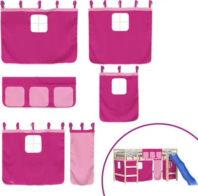 Produktbild von vidaXL Vorhänge für Hochbett Rosa Polyester
