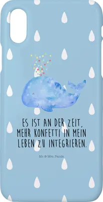 Produktbild von Mr. & Mrs. Panda Iphone 10 Handyhülle Wal Konfetti - Blau Pastell - Geschenk, X, Motivation, Geburtstag, Neustart, Handy, Hülle, Meer, Abnehmen, Cover, Trennung