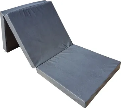 Obrázok produktu pre Skladacia matrac skajová 195x65x8 cm sivá, 3-dielna, praktická, ľahko čistiteľná, pohodlná