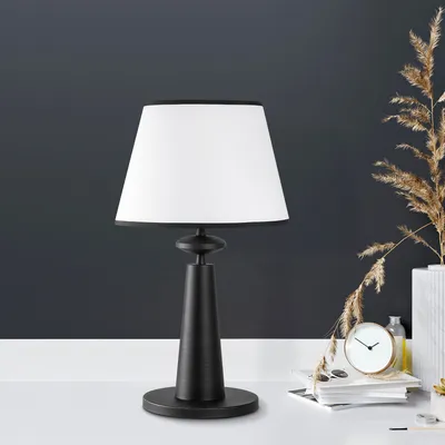Immagine prodotto di Opviq, lampada da tavolo di alta qualità, struttura in metallo, bianco e nero, Ø 30 cm, altezza 55 cm, attacco E27, max. 40 W, IP20, cavo da 200 cm con interruttore | Design elegante per ogni ambiente.