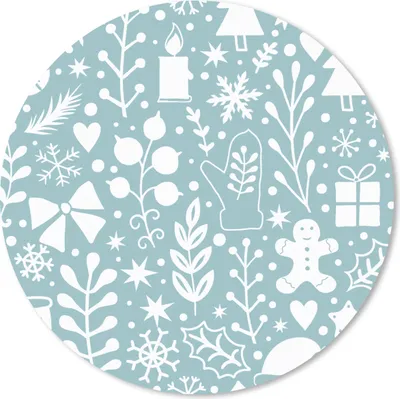 Produktbild von MuchoWow® Mauspad Mousepad Winter - Schnee - Muster - Weiß 50x50 cm - Mousepads - Maus Mat - Pad - Mausunterlage - Vinyl