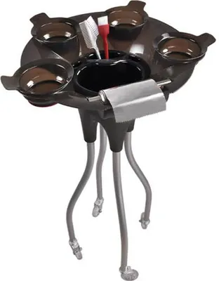 Image de Chariot de coiffeur Chariot de service Chariot de travail pour coiffeur Chariot cosmétique Chariot de beauté avec 4 cuvettes de coloration