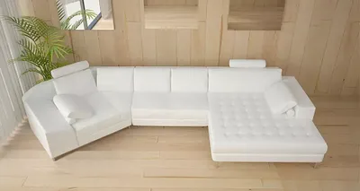 Image de Canapé d'angle moderne Canapé en cuir en forme de U Canapé d'angle rembourré Designer Canapé Nouveau