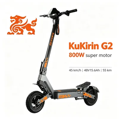 Image de Trottinette électrique G2 pour adultes, batterie 48V 15,6Ah, pneus tout‑terrain sans chambre à air de 10 pouces, charge maximale 120 kg, IPX4