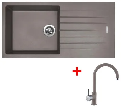 Obrázok produktu pre Granitový drez Sinks LINEA 780 Truffle + drezová batéria VITALIA GR