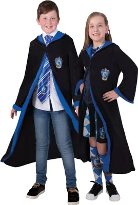 Produktbild von Magischer Ravenclaw-Umhang Harry Potter™ Erwachsenen-Kostüm schwarz 11 bis 13 Jahre (142-164 cm)