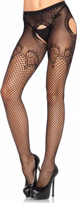 Immagine prodotto di Leg Avenue - Mutandine In Elegante Rete Nera Ricamata