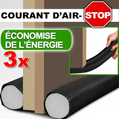 Image de MONZANA® Lot de 3x boudins de porte 92cm isolant porte froid protection bruit économie énergie coupe-vent chambres double-face découpable