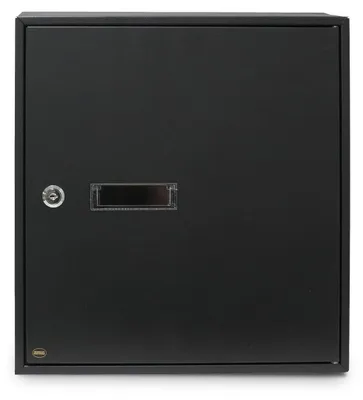 Obrázok produktu pre Amig – Vložková poštová schránka – Oceľ – Čierna – 40x36x10 cm – Otvor: 5 x 31,5 cm – Poštová schránka určená na vnútorné použitie – na upevnenie na steny, priečky alebo dvere – Rozmer: 400 x 360 mm