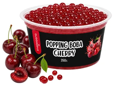 Produktbild von BubbleJoy Popping Boba Kirsche 350 g Fruchtperlen für Bubble Tea