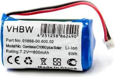 Produktbild von vhbw Akku Ersatz für Gardena 01866-00.600.02 für Akku-Gartengerät (800mAh, 7,4V, Li-Ion)