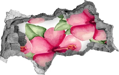 Produktbild von Selbstklebender Loch-3D-Aufkleber 95x73 cm tropische Blumen