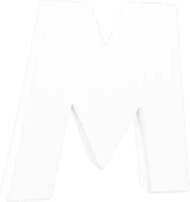 Produktbild von Décopatch 5x Weißes Pappmaché, Buchstabe M, 12cm - Weiß AC742C