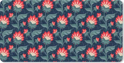 Produktbild von MuchoWow® Schreibtischunterlage Design - Blumen - Rot 80x40 cm - XXL Mauspad - Gaming Mauspad