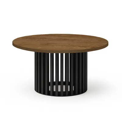 Zdjęcie produktu dla Stolik kawowy DOVER, 60 cm, minimalistyczny i ponadczasowy – dąb Lefkas/czarny