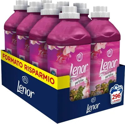 Produktbild von Lenor Konzentrierter Weichspüler für Waschmaschinen, 295 Wäschen (8 x 37), Atmosphere d'Italia Portofino, Maxiformat, Parfums jeden Abend für bis zu einer Woche
