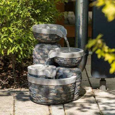 Produktbild von Solar Kaskadenbrunnen Bowl Fountain Geschenkidee für Gartenliebhaber 101311