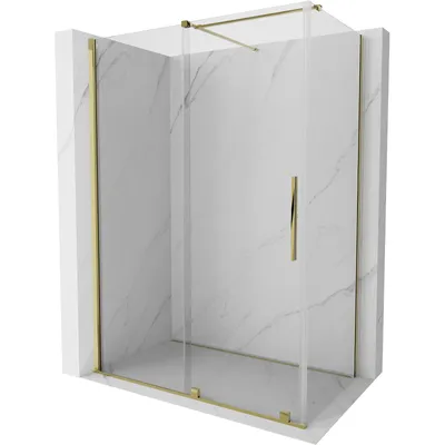 Obrázok produktu pre Mexen Velar sprchová kabína, posuvné dvere 140 x 85 cm, Priehľadné, Zlatá - 871-140-085-01-50