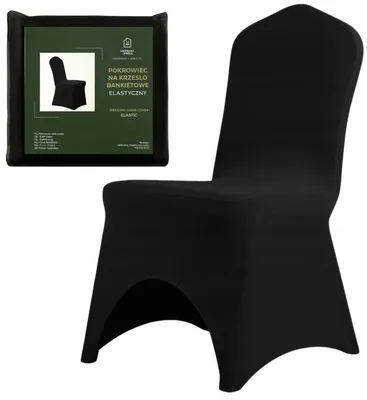 Produktbild von Stuhlhusse Schwarz - Stretch Stuhlbezug - 250 g/m² - Universell - für Hochzeiten Feiertage Bankette Partys