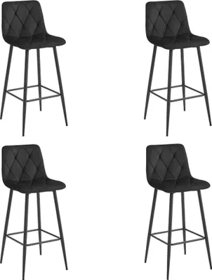 Immagine prodotto di Sgabello da bar nero NADO VELVET con gambe nere