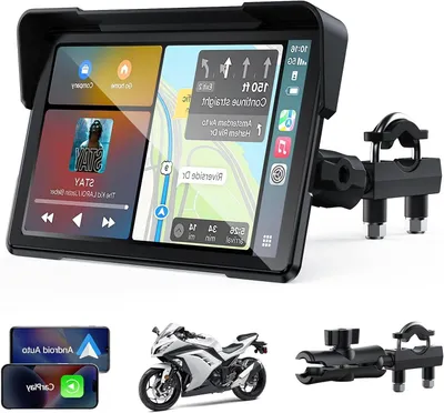 Zdjęcie produktu dla Bezprzewodowy ekran CarPlay do motocykla - Wyświetlacz do motocykla - Ekran nawigacji - Dotykowy system GPS