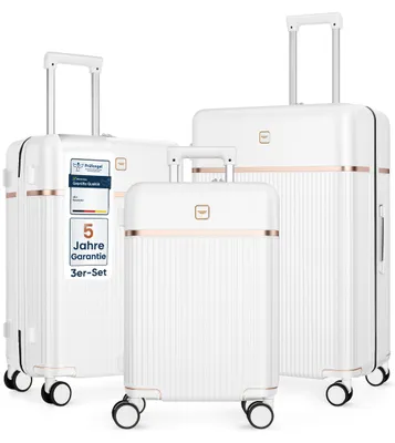 Obrázek produktu pro Sada 3 kusů pevných cestovních kufrů 4FLY (M/L/XL) z polykarbonátu – s zámkem TSA, 4 dvojitými otočnými kolečky a hliníkovou teleskopickou rukojetí