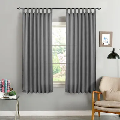 Vorhang mit Schlaufen 135x145 cm Grau Polyester