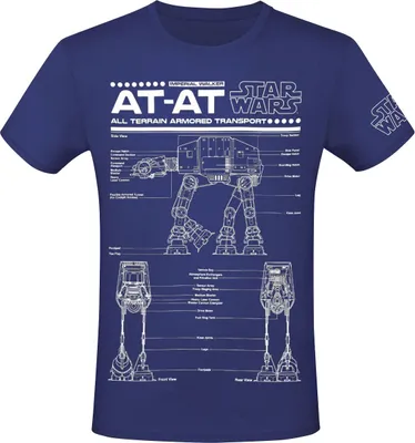 Produktbild von Star Wars T-Shirt Herren AT-AT - Schematic blau S