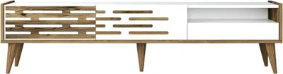 Immagine prodotto di Dmora Mobile Porta tv Upana 45x180x35h cm Marrone, Apertura Battente 3 Ante