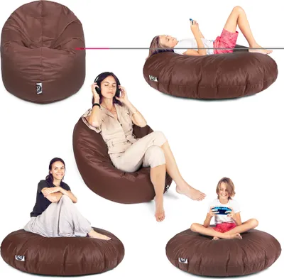 Produktbild von Sit&Joy Sitzsack 2 in 1 Sitzkissen Bodenkissen für Erwachsene & Kinder - Gaming mit Füllung Kissen Sessel BeanBag in 3 Größen und 27 Farben erhältlich mit Reißverschluss (Ø 100cm)