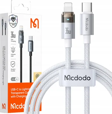 Immagine prodotto di Mcdodo Cavo USB-C Ricarica Rapida per iPhone Lightning 36W 1M LED Bianco