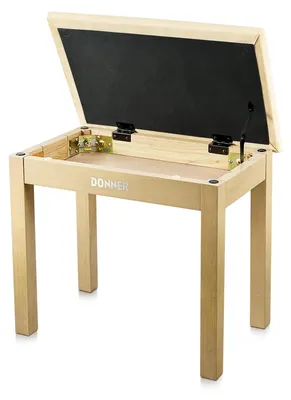 Imagen del producto de Banco de piano con almacenamiento y cojín de ante