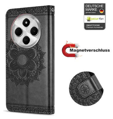 Produktbild von Handy Tasche für Xiaomi Redmi 14C / Poco C75 Hülle Handyhülle Klapphülle Wallet Case in Schwarz