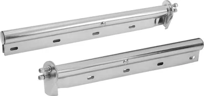 Produktbild von SucceBuy Chrom Schmutzfängeraufhänger aus robustem Kohlenstoffstahl mit gerader Feder & 28,6 mm Bolzenabstand, Schmutzfängeraufhänger mit Reflektorstreifen für LKW, Silber