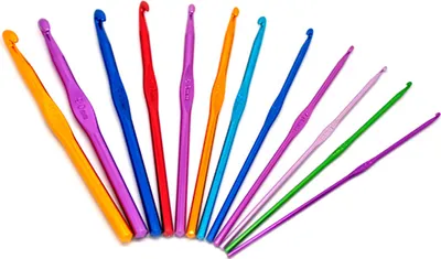 Produktbild von 12x Nadeln Häkelnadeln Miniblings Häkeln DIY Metall verschiedene Größen 2,5-10mm