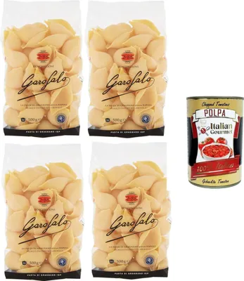 Produktbild von Garofalo ConchiglioniN°2-88 Nudeln aus Hartweizengrieß Gragnano IGP 4x500gr+ Italian Gourmet polpa 400g