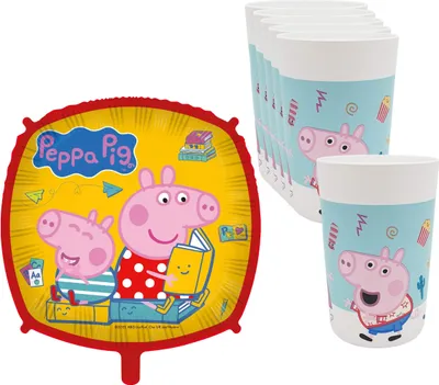 Produktbild von 7-tlg. Peppa Pig Party Set für Kindergeburtstag