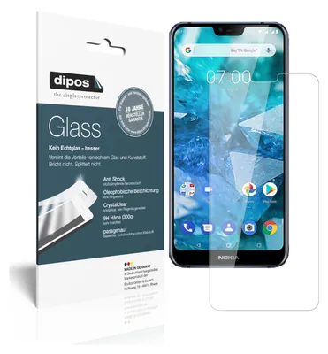 Produktbild von 1+1x Schutzfolie für Nokia 7.1 Plus - Anti-Shock 9H Folie dipos Glass