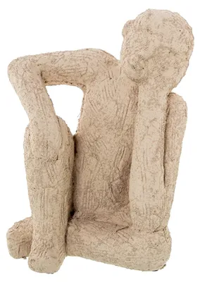 Denker-Figur aus Keramik, weiß, 19 x 16 x 25 cm